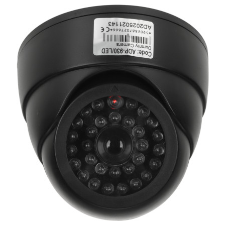 Innen Dome Attrappe Kamera mit blinkender LED schwarz für CCTV präventive Überwachung Delta ADP-930/LED