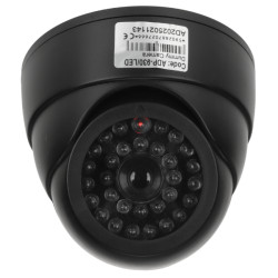Indvendigt dummy-domekamera med blinkende LED-lys sort forebyggende CCTV-overvågning Delta ADP-930/LED