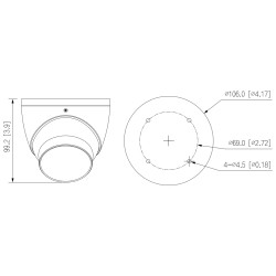 Telecamera ibrida 4in1 Dome Full HD Smart Dual Illumination IR LED 40m Microfono IP67 Esterna DAHUA HAC-HDW1200T-IL-A-0280B-S6
