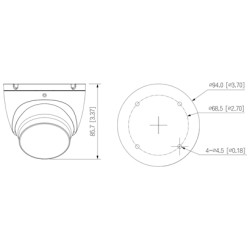 Гібридна купольна камера 4в1 1080p Smart Dual Illumination IR LED 20м мікрофон IP67 металева зовнішня CCTV DAHUA HAC-HDW1200TLM-