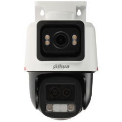 Câmera IP PT Rotativa Exterior Lente Dupla WizColor Dissuasão Ativa 4Mpx 2Mpx AI-ISP Hybrid Zoom PoE DAHUA IPC-PTS2449C-4E3Z-S-P