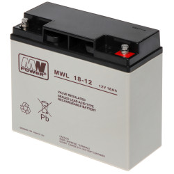 MW Power 12V 18Ah AGM VRLA 铅酸蓄电池 免维护 UPS 消防报警系统 MW POWER 12V/18AH-MWL