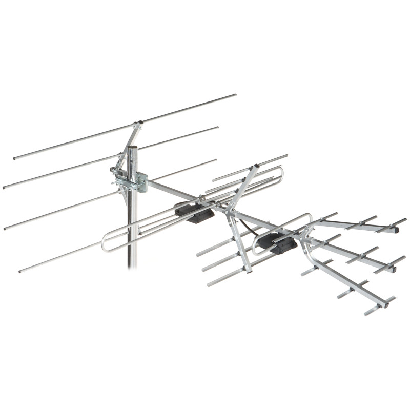 Antena Arah Jalur Lebar DVB-T2 VHF UHF MUX-8 Luaran Aluminium Combo Logaritmik Digital Terestrial Dipol 28/5-12/21-60