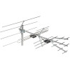 Virziena platjoslas DVB-T2 VHF UHF MUX-8 āra alumīnija Combo logaritmiskā digitālā virszemes antena Dipol 28/5-12/21-60