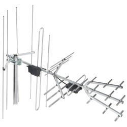 DVB-T2 VHF UHF MUX-8 Breitband-Richtantenne Außen Aluminium Combo Logarithmisch terrestrisch digital Dipol 28/5-12/21-60