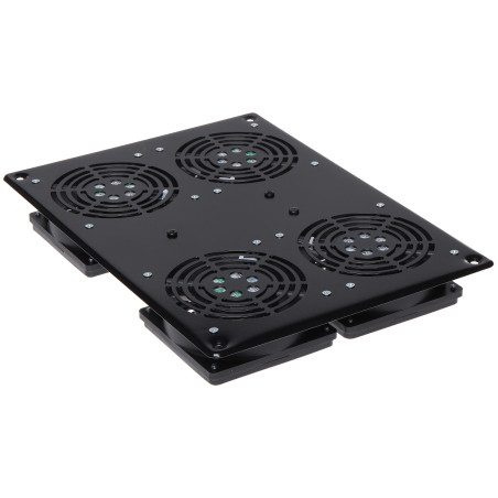 Ventilaatoripaneel RACK kapile 4 ventilaatoriga katusejahutus 230V AC must paigaldus püstise kapi lakke Signal A19-4W