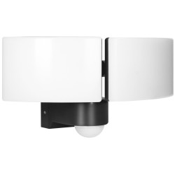 Падвойны святлодыёдны пражэктар з датчыкам руху PIR вонкавы IP65 IK10 2x20W 3200lm 4000K Фасадная лямпа Графіт ADVITI AD-NL-6603