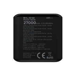 מטען נייד 27000mAh בהספק 140W עם תמיכה ב-Power Delivery למחשבים ניידים וסמארטפונים עם מסך LCD Blow AIR99.9/B