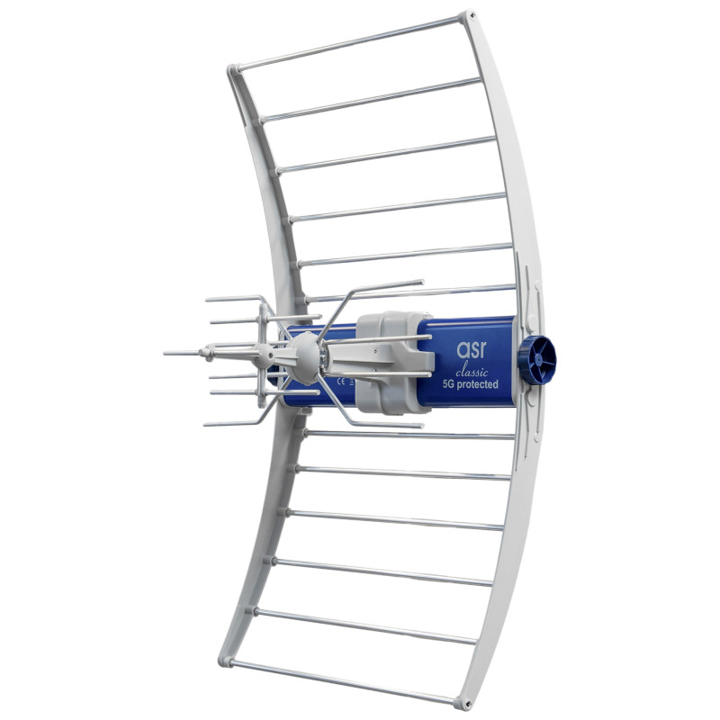 Antenna TV a banda larga DVB-T2 DAB+ Filtro 5G LTE Esterna Alimentatore 12V 4K HD TELMOR ASR-CLASSIC/5G