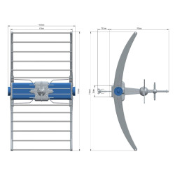 Antenna TV a banda larga DVB-T2 DAB+ Filtro 5G LTE Esterna Alimentatore 12V 4K HD TELMOR ASR-CLASSIC/5G