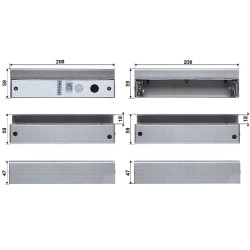 ขายึดสลักไฟฟ้าสำหรับประตูกระจกแบบกระจกชนกระจก สแตนเลสสตีล ชุดติดตั้ง ATLO ATLO-BEB-3