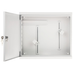 Metaloverkabinet til DVR-optager beskyttende hvid aflåselig med nøgle DIN-skinne montering Delta AWO-DVR-2