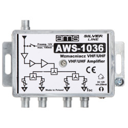 전문가용 RTV DVB-T2 가입자 증폭기 4포트 27dB 조절 차폐 활성 분배기 AMS AWS-1036