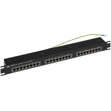 12-channel LAN PoE surge protector for 19-inch RACK cabinet Ethernet network protector AXON AXON-POE-MULTINET-12