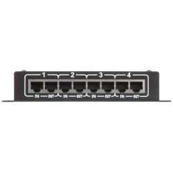Pelindung Lonjakan LAN Ethernet PoE+ 4 Saluran Gigabit RJ45 Perlindungan Kilat Pemasangan AXON AXON-PRO-IP-4POE+