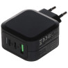 ที่ชาร์จติดผนังความเร็วสูง 65W USB-C Power Delivery QC 3.0 สามพอร์ตเทคโนโลยี GaN ขนาดกะทัดรัด Green Cell CHARGC08-GC