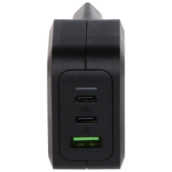 ที่ชาร์จติดผนังความเร็วสูง 65W USB-C Power Delivery QC 3.0 สามพอร์ตเทคโนโลยี GaN ขนาดกะทัดรัด Green Cell CHARGC08-GC