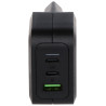 65W USB-C GaN 电源适配器 兼容 Power Delivery 和 QC 3.0 三接口紧凑型充电器 Green Cell CHARGC08-GC