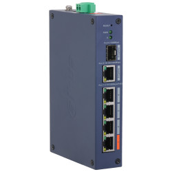 Кіраваны прамысловы PoE камутатар 6-партовы 4xPoE 1xUplink 1xSFP Watchdog DIN DAHUA CHS4106-4ET-60