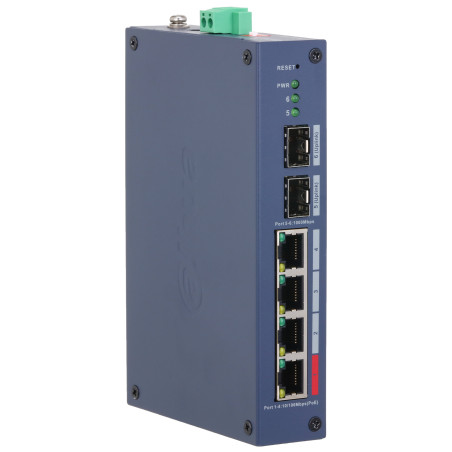 산업용 PoE 스위치 4포트 Hi-PoE 90W 2슬롯 SFP 기가비트 DIN 관리형 클라우드 CCTV 워치독 DAHUA CHS4206-4ET-90