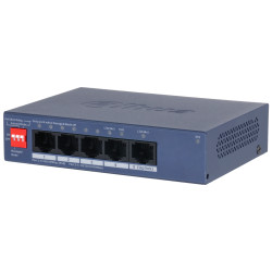 Комутатор PoE 4 порти 10/100 Мбіт/с 1 порт Uplink Gigabit з хмарним керуванням DoLynk Watchdog 6кВ металевий корпус DAHUA CS4005