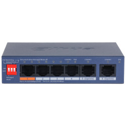 Dahua CS4006-4ET2GT-60 4ポート PoEスイッチ 10/100 Mbps クラウド管理 デスクトップ ギガビットアップリンク Hi-PoE 60W ウォッチドッグ機能搭載 DAHUA CS4006-4ET2GT-60