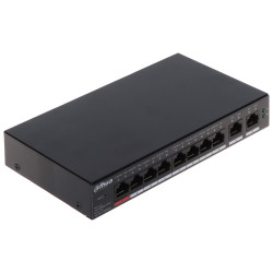 Switch PoE cu 8 porturi 10/100 Mbps + 2x Uplink Gigabit Hi-PoE 90W Managed Cloud L2 DAHUA CS4010-8ET-110