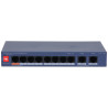 סוויץ' PoE מנוהל 8 פורטים 10/100Mbps עם 2 פורטים Gigabit Uplink תמיכה ב-Watchdog ענן VLAN ומארז מתכת 60W DAHUA CS4010-8ET2GT-60