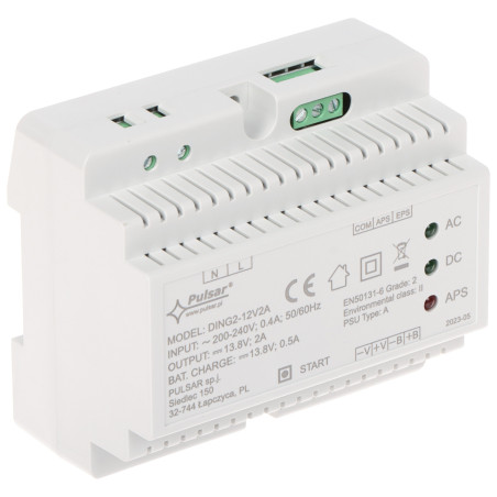 Schaltpufferstromversorgung DIN-Schiene 12V 2.5A für CCTV-Alarmsysteme und Zutrittskontrolle PULSAR DING2-12V2A