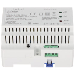 Τροφοδοτικό ράγας DIN 12V 2.5A με εφεδρική μπαταρία για συστήματα ασφαλείας CCTV και ελέγχου πρόσβασης PULSAR DING2-12V2A