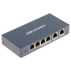 4-poorts netwerkswitch met 60W Hi-PoE voeding en Extend-modus tot 300m RJ45 Hikvision DS-3E0106HP-E