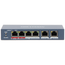 4口网络交换机支持Hi-PoE 60W供电及300米Extend模式RJ45 Hikvision DS-3E0106HP-E