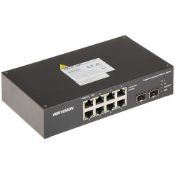 מתג PoE תעשייתי Gigabit 8 פורטים 110W Hi-PoE SFP הרכבה על מסילת DIN Hikvision DS-3T0510HP-E/HS