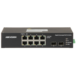 Switch PoE Gigabit 8 ports 110W Hi-PoE SFP Montage sur rail DIN Industriel Hikvision DS-3T0510HP-E/HS