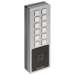 Autonóm beléptető vezérlő RFID Mifare 13.56MHz IP65 IK08 RJ45 RS-485 Wiegand háttérvilágítással Hikvision DS-K1T805MX