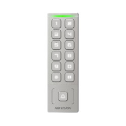 户外自主式密码锁RFID读卡器 13.56MHz S50 背光键盘 Wi-Fi IP65 金属银色 Hikvision DS-K1T809MWX