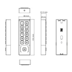 户外自主式密码锁RFID读卡器 13.56MHz S50 背光键盘 Wi-Fi IP65 金属银色 Hikvision DS-K1T809MWX