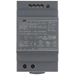 24V DC 2.5A 60W impulstoitega toiteplokk DIN-liistule reguleeritav Hikvision DS-KAW60-2N