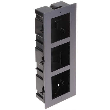 Carcasa empotrable para videoporteros modulares de 3 módulos aluminio grafito marco de montaje Hikvision DS-KD-ACF3