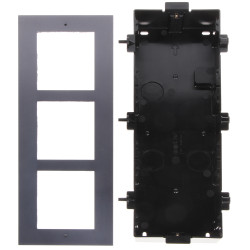 Perumahan Flush-Mount untuk Interkom Video Modular 3-Modul Aluminium Grafit Bingkai Pemasangan Hikvision DS-KD-ACF3