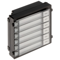 Módulo de pulsadores con 6 botones para sistema de videoportero modular IP de superficie o empotrado Hikvision DS-KD-KK