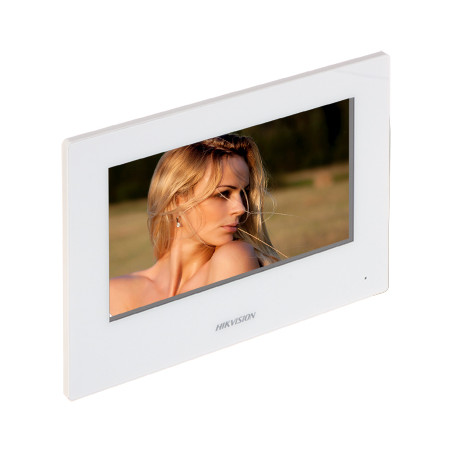 海康威视 7英寸 IP 二线制可视对讲室内机 白色 触摸屏 Hik-Connect iVMS Hikvision DS-KH6320Y-WTE2/WHITE