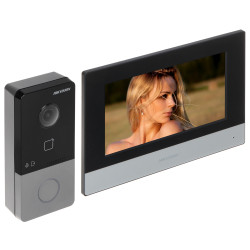 IP-videopuhelinsetti WiFi 7 tuuman kosketusnäyttö PoE ja lähilukija Full HD Hikvision DS-KIS603-P(B)