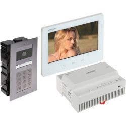 Hikvision 2線式HDビデオインターホンセット 7インチタッチパネル Wi-Fi IP65 IK10 Hik-Connect 埋込型 Hikvision DS-KIS704EY-ACF2/ALUMINUM