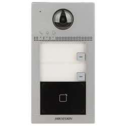 双户IP WiFi无线视频对讲机 RFID读卡器 200万像素 全高清 IR WDR IK08 IP65 PoE 双按键 Hikvision DS-KV8213-WME1(C)/SU