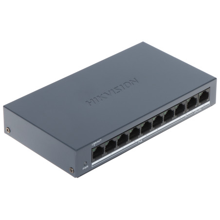 8-Port PoE Switch 10/100Mbps 2x Uplink 60W Netzteil Desktop IP CCTV Überwachung Hikvision DS-XS0110-P