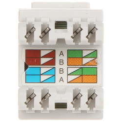 Модульний роз'єм RJ45 Keystone UTP Кат.6 Білий Швидкозатискний Krone LSA Набір 100 штук Мережевий LAN Delta Network FX-RJ45-65*P