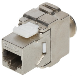 RJ45 키스톤 잭 툴리스 FTP Cat.6a 차폐형 메탈 실버 50개 세트 LAN 네트워크 Delta FX-RJ45-6A-01*P50