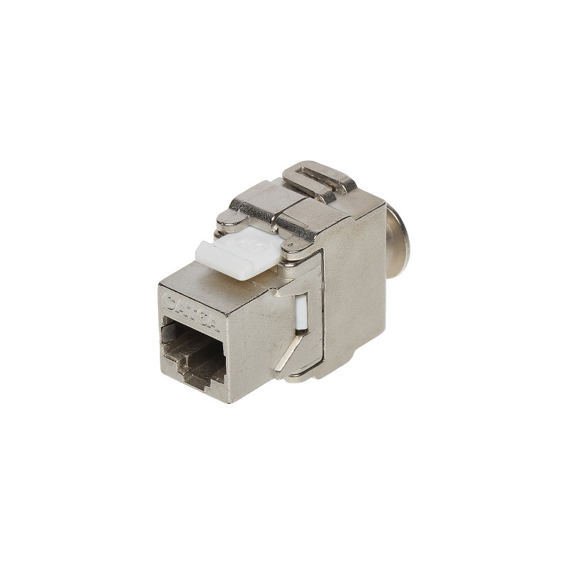 Modulo Keystone RJ45 Toolless FTP Cat.6a Schermato in Metallo Argento Set 50 pezzi Rete LAN Delta FX-RJ45-6A-01*P50
