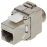 RJ45 키스톤 잭 툴리스 FTP Cat.6a 차폐형 메탈 실버 50개 세트 LAN 네트워크 Delta FX-RJ45-6A-01*P50